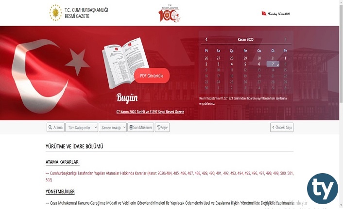 7 kasim 2020 tarihli resmi gazetede cok sayida atama karari yayimlandi h11800 34126