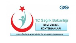 Sağlık Bakanlığı 2018/1 Kontenjanları