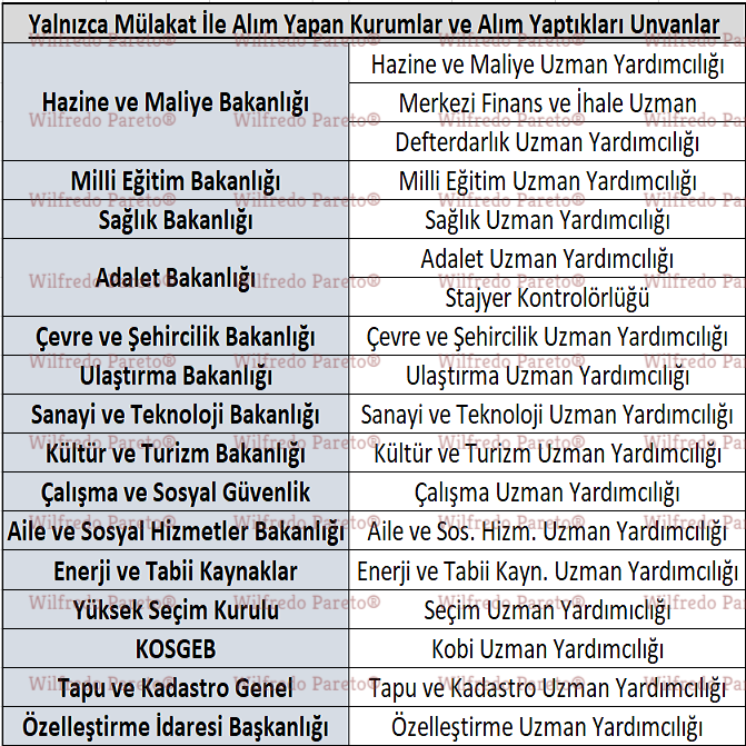 sadece sözlü mülakatla alan kurumlar ve girilebilecek meslekler nelerdir? 1 1 1 1