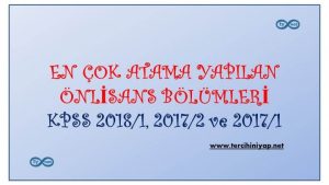 En Çok Atama Yapılan Önlisans Bölümleri