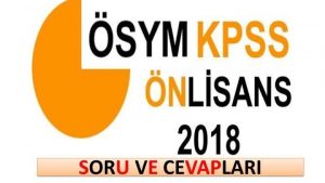 Kpss Önlisans Soruları ve Cevapları 2018