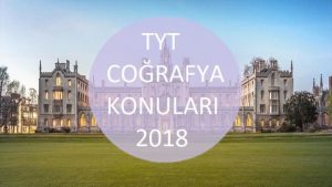 TYT Coğrafya Konuları 2018