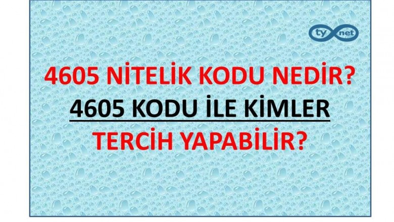 4605 Nitelik Kodu Nedir Tercihini Yap