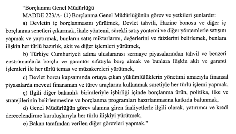 hazine ve maliye bakanlığı borçlanma genel müdürlüğü kuruldu! 1 45 sayyly cbk