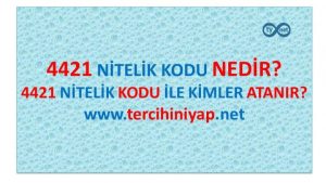 4421 Nitelik Kodu Nedir? 4421 Nitelik Koduyla Kimler Atanır?