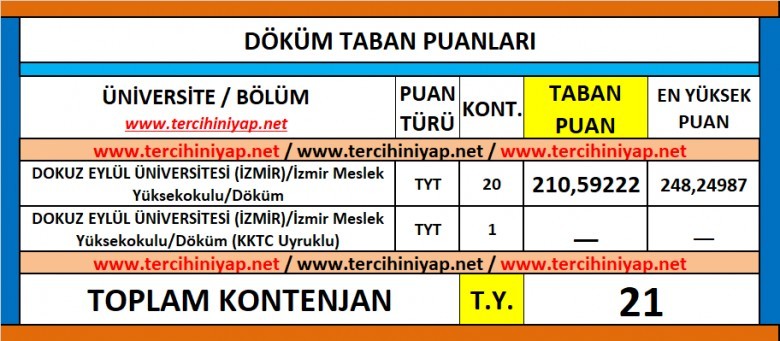 döküm 2019 taban puanları ve başarı sıralaması 1 5857 1 e07172b2bdd14a67eac3c7c2f2a57c09
