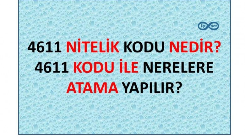 4611 Nitelik Kodu Nedir? 4611 Kodu İle Nerelere Atama Yapılır?