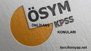 KPSS Önlisans Konuları 2018