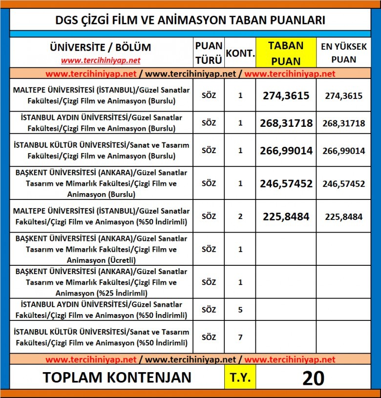 dgs çizgi film ve animasyon 2019 taban puanları 1 6002 1 5eae6808e3ffc067e94aca6440a346f6