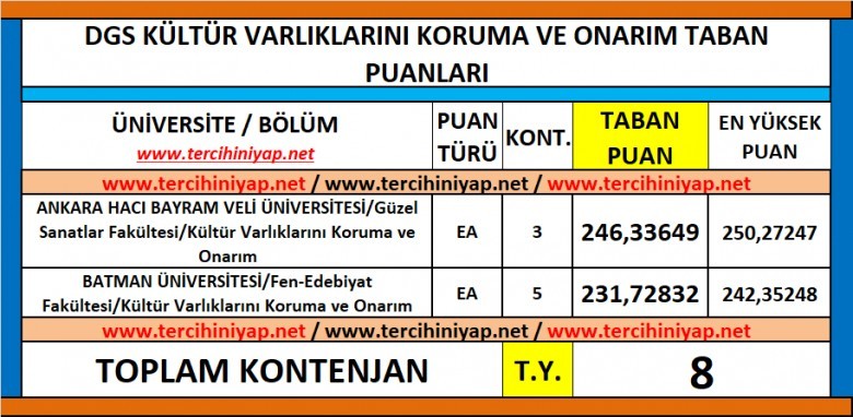 dgs kültür varlıklarını koruma ve onarım 2019 taban puanları 1 6125 1 8d7e904265b66247500256e0a9832d02