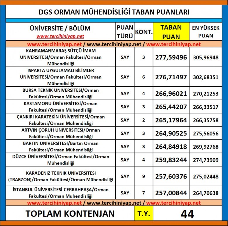 dgs orman mühendisliği 2019 taban puanları 1 6194 1 bb1a55db7bce36175adf72161cb38dda