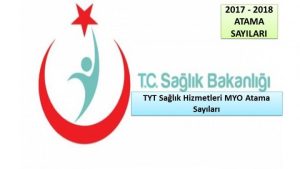 TYT Sağlık Bölümleri MYO Atama Sayıları