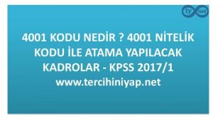 4001 Kodu Nedir ? 4001 Kodu Kadroları Kpss 2022/1