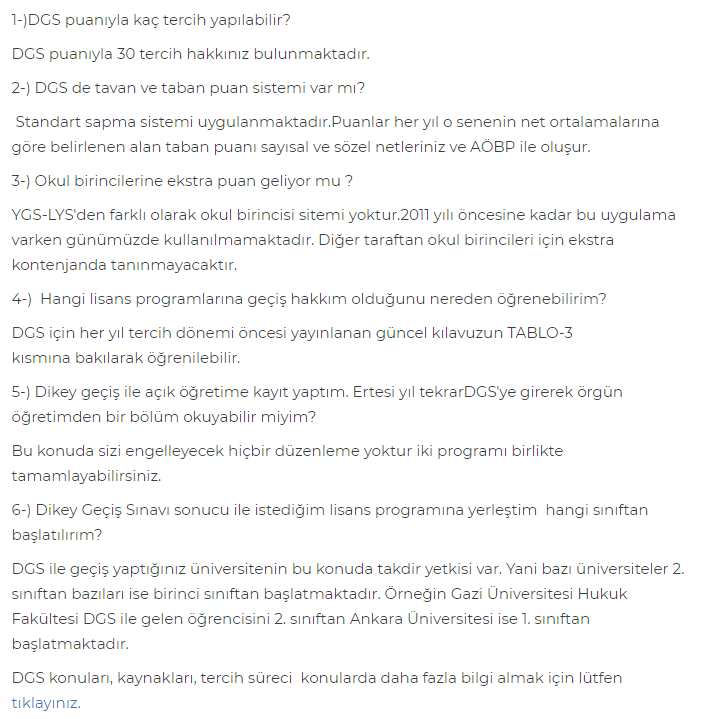 dikey geçiş sınavı (dgs) nedir? ne demek? dgs puan hesaplama 1 dgs sik sorulan sorular