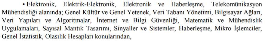 btk bilişim uzman yardımcılığı 3 elkt muh