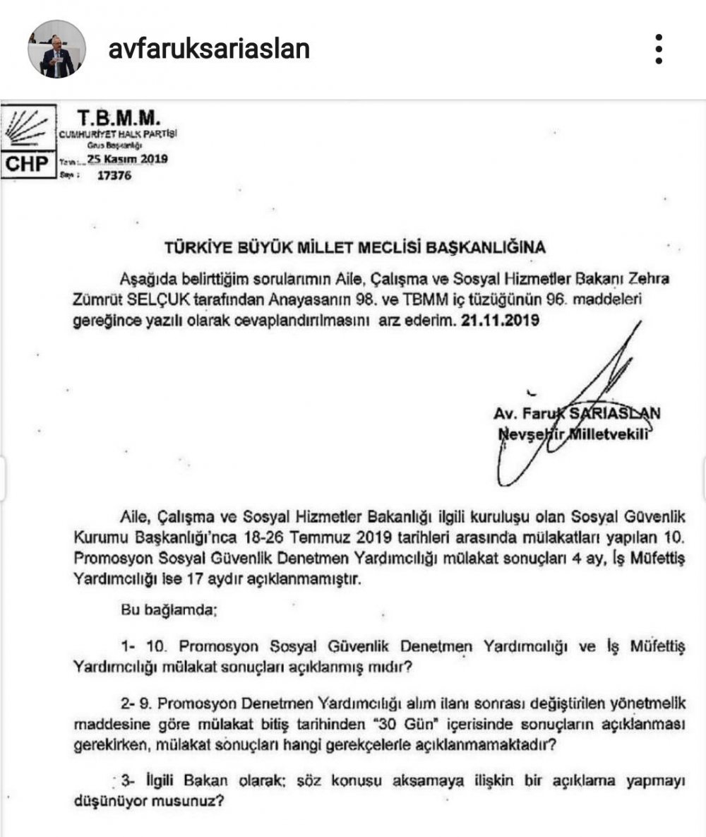 10. promosyon sgk denetmen yardımcılığı mülakat sonuçları ne zaman açıklanacak? 3 onerge 3