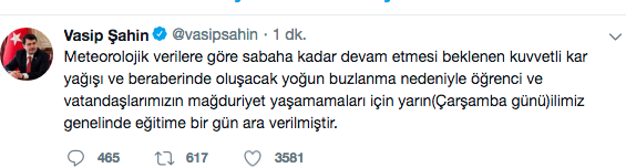 kar tatillerinde ek ders ücreti ödenir mi? 1 vali duyurdu yaryn kar tatili var