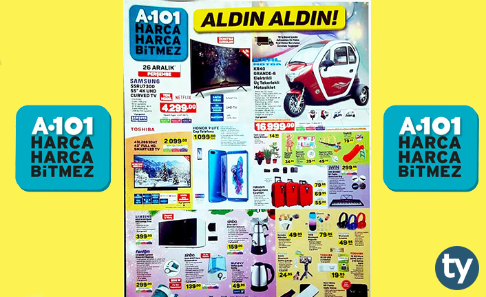 A101 Aktüel 26 Aralık 2019-2 Ocak 2020 İndirimli Ürünler Kataloğu