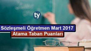 Sözleşmeli Öğretmen Mart 2017 Atama Taban Puanları