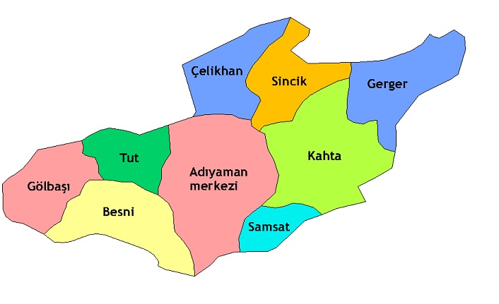 adıyaman i̇lçeleri nelerdir? adıyaman i̇lçeleri 2 adiyaman ilceleri harita