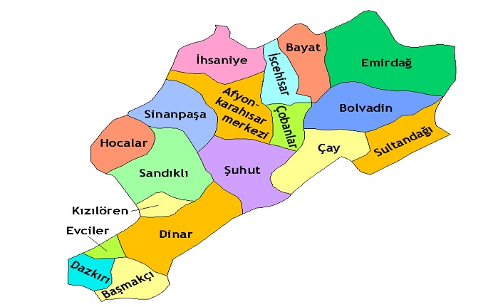 afyonkarahisar i̇lçeleri nelerdir? afyon i̇lçeleri 2 afyon ilceleri harita