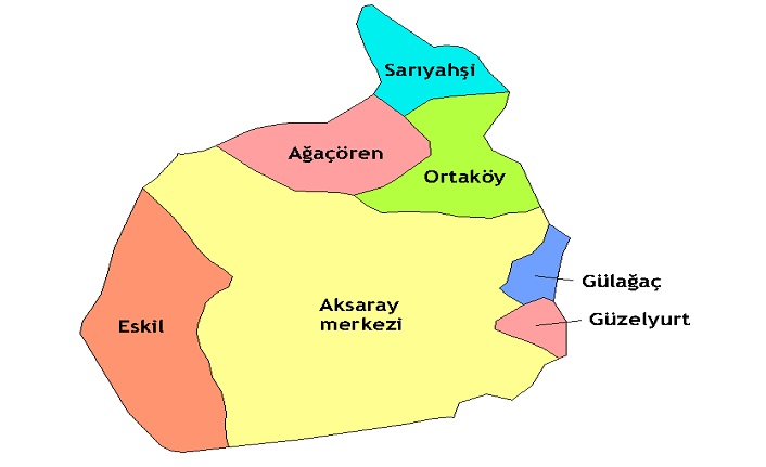 aksaray'ın i̇lçeleri nelerdir? aksaray i̇lçeleri 2 aksaray ilceleri harita