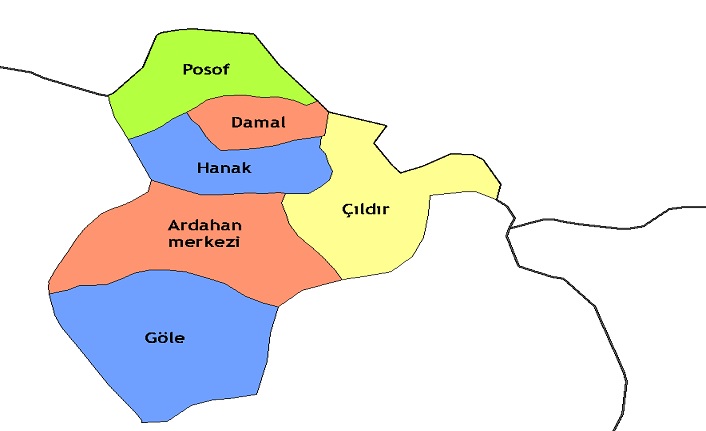 ardahan'ın i̇lçeleri nelerdir? ardahan i̇lçeleri 2 ardahan ilceleri harita