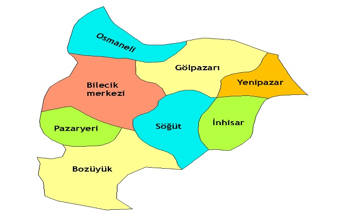 bilecik'in i̇lçeleri nelerdir? bilecik i̇lçeleri 2 bilecik ilceleri harita