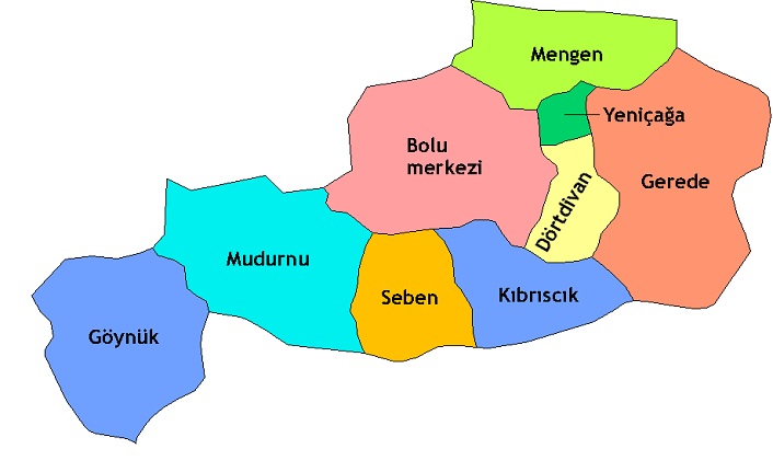 bolu'nun i̇lçeleri nelerdir? bolu i̇lçeleri 2 bolu ilceleri harita