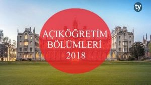 Açık öğretim Bölümleri 2018