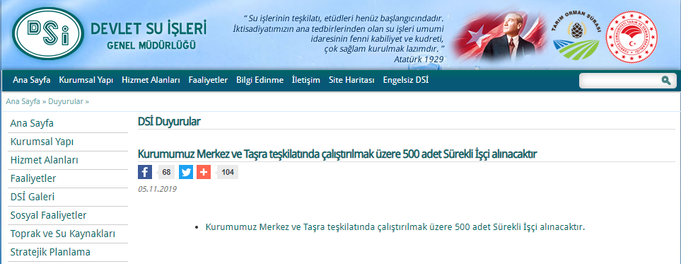 devlet su i̇şleri (dsi̇) i̇ş i̇lanları, personel alımı ve i̇ş başvurusu 1 dsi personel isci alimi is ilani