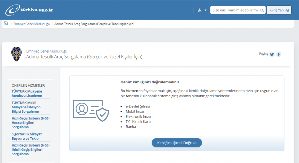 plakadan araç sahibi bulma sorgulama öğrenme 2019 1 e devlet arac plaka sorgula