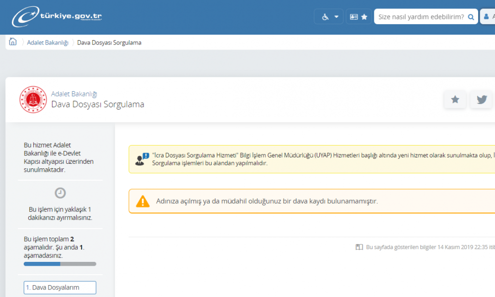 dava sonucu sorgulama 1 e devlet dava sonucu sorgulama