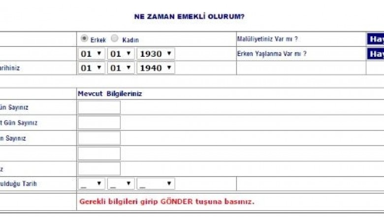 Emeklilik Hesaplama Robotu