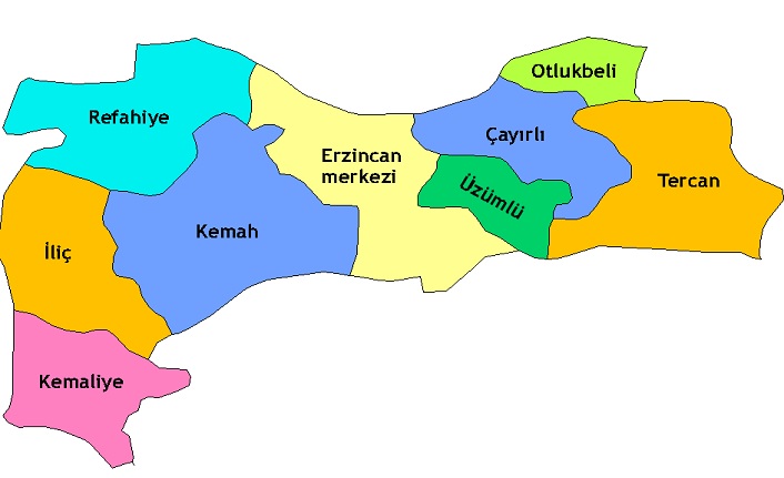 erzincan'ın i̇lçeleri nelerdir? erzincan i̇lçeleri 2 erzincan ilceleri harita