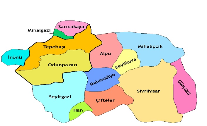 eskişehir'in i̇lçeleri nelerdir? eskişehir i̇lçeleri 2 eskisehir ilceleri harita