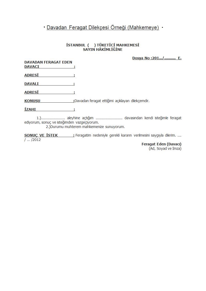 feragatname nedir? nasıl alınır? ücreti ne kadar? 1 feragatname ornegi