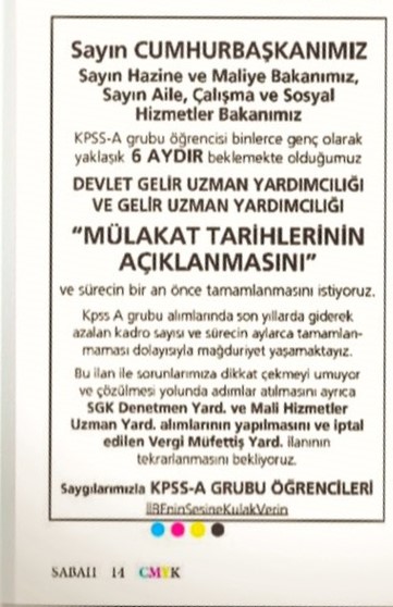 i̇i̇bf mezunları gelmeyen i̇lanlar verilmeyen kadrolar i̇çin basın açıklaması yapacak! 1 gazete ilan