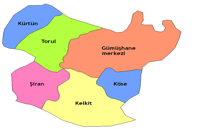 gümüşhane'nin i̇lçeleri nelerdir? gümüşhane i̇lçeleri 2 gumushane ilceleri harita
