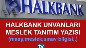 Halkbank Unvanları Meslek Tanıtımı