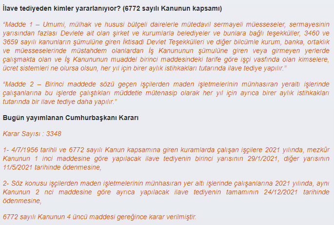 kamu i̇şçilerinin 2021 i̇lave tediye tarihleri ne zaman? 1 ilave tediye