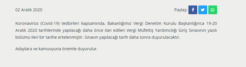 2020 hazine ve maliye bakanlığı kurum sınavları ertelendi mi? 3 image 101