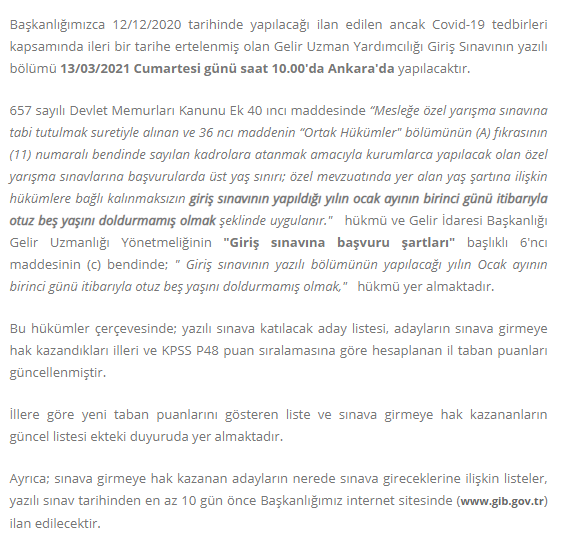 2020 gelir uzman yardımcılığı sınav listesinde 35 yaş mağduriyeti! 2 image 141