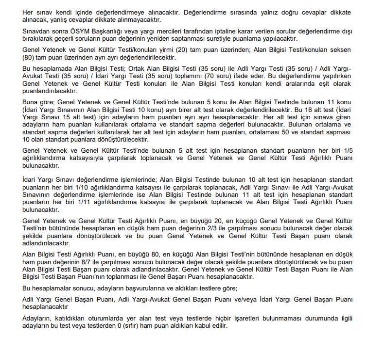 adli ve i̇dari hakimlik sınavlarında nasıl puan hesaplaması yapılır? 1 image 94