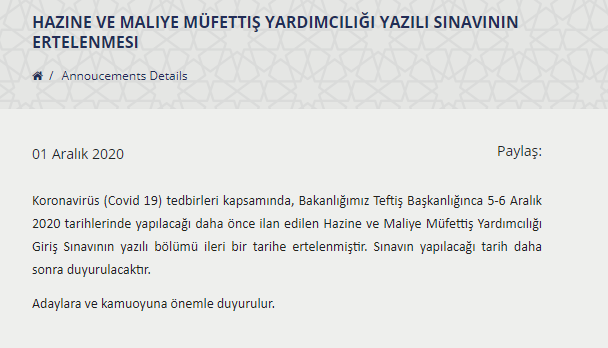 2020 hazine ve maliye bakanlığı kurum sınavları ertelendi mi? 1 image 99