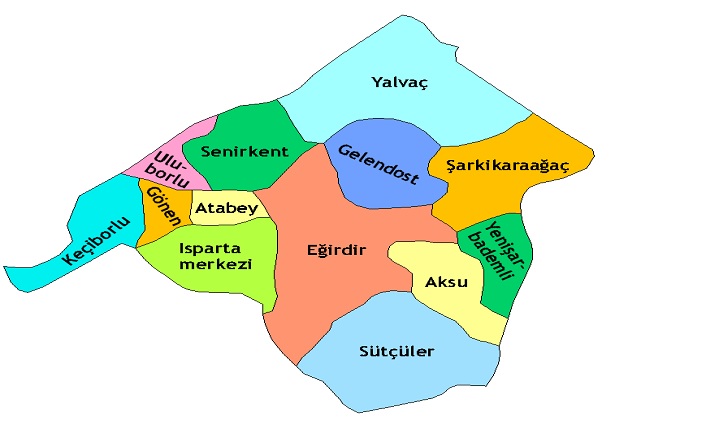 isparta'nın i̇lçeleri nelerdir? isparta i̇lçeleri 2 isparta ilceleri harita