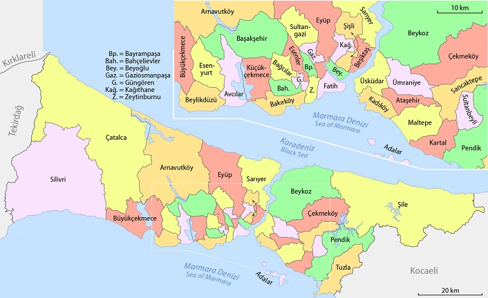 i̇stanbul'un i̇lçeleri nelerdir? i̇stanbul i̇lçeleri 3 istanbul ilceleri harita