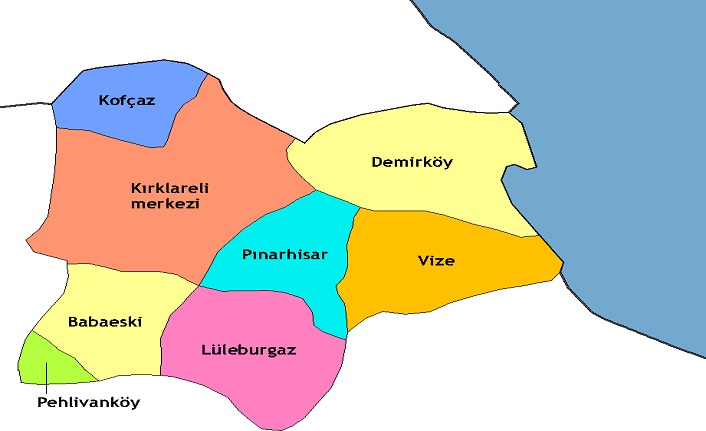 kırklareli'nin i̇lçeleri nelerdir? kırklareli i̇lçeleri 2 kirklareli ilceleri harita