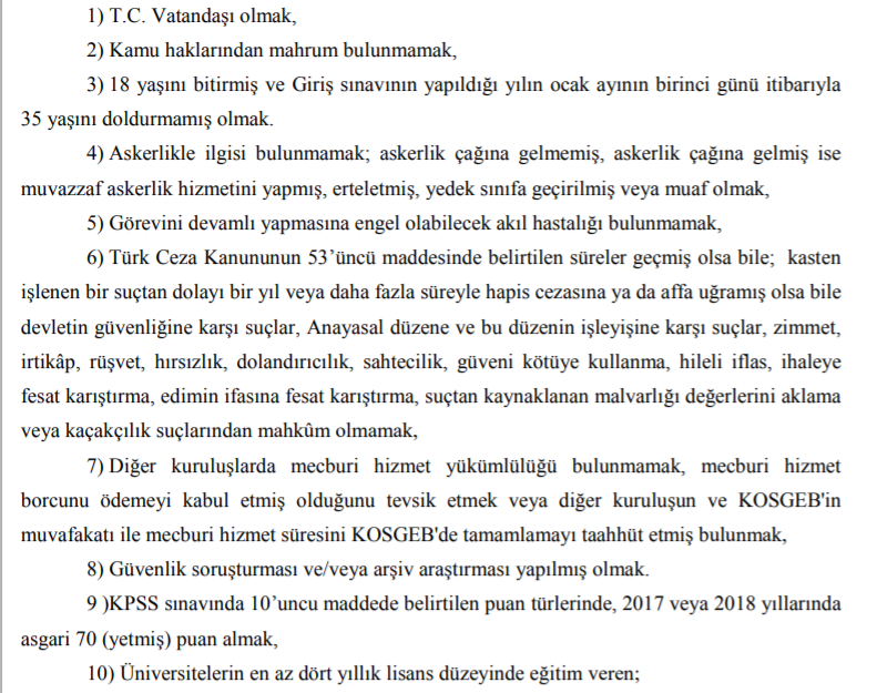 kosgeb kobi̇ uzman yardımcılığı alım i̇lanı 2019 1 kosgeb yartlar