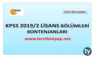 KPSS 2019/2 Lisans Bölümleri Kontenjanları